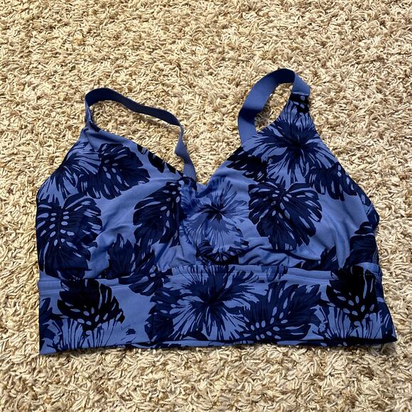 aerie Other - Aerie Womens Large Chill Play Move Monestera Leaf Floral Sports Bra Ballet Back